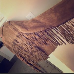 100% Real Leather Fringe Jacket